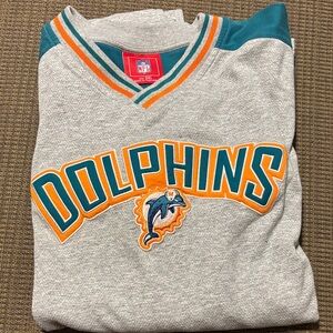 NFL Dolphins Gray and Teal Sweatshirt